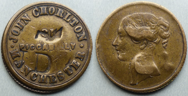 Manchester, John Chorlton toy dealer countermarked J D